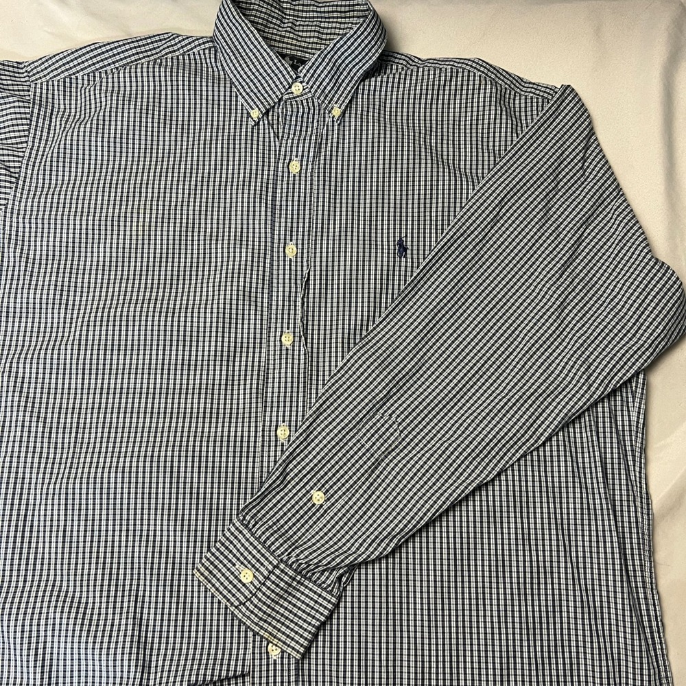 Ralph Lauren Blake Button Down Preppy Shirt Gingham Check Timeless Staple Size L